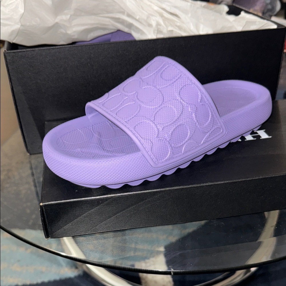 Coach Purple Slide Sandals